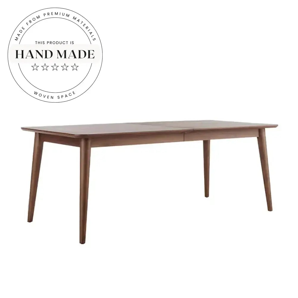 Modern Expandable Solid Wood Nordic Style Rectangle Seating Dining Table