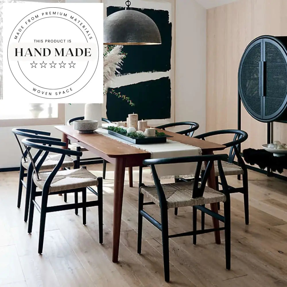 Modern Expandable Solid Wood Nordic Style Rectangle Seating Dining Table