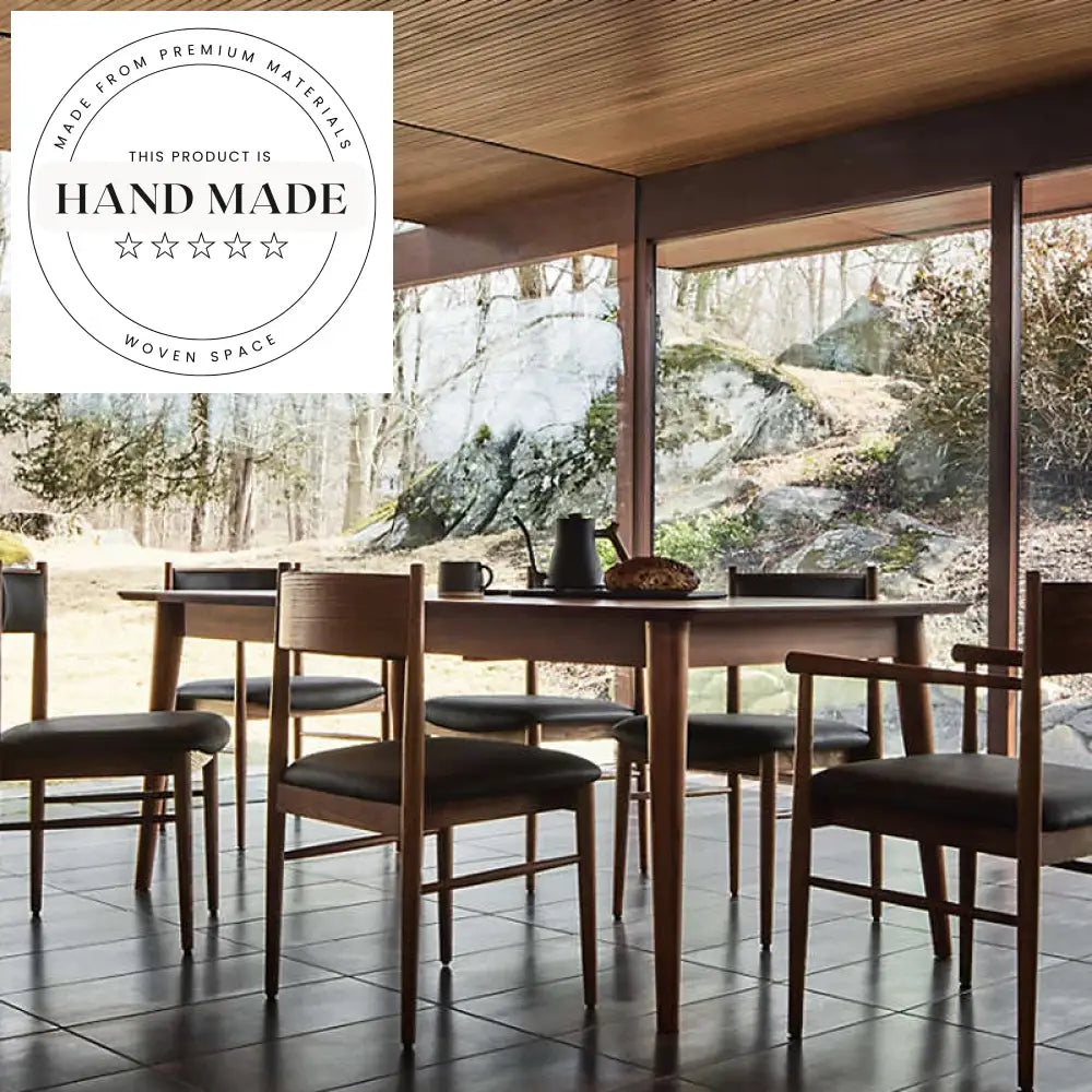 Modern Expandable Solid Wood Nordic Style Rectangle Seating Dining Table