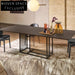 Modern Extendable Glass & Wood Top Dining Table for Home & Hotel