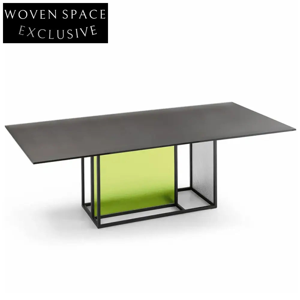 Modern Extendable Glass & Wood Top Dining Table for Home & Hotel