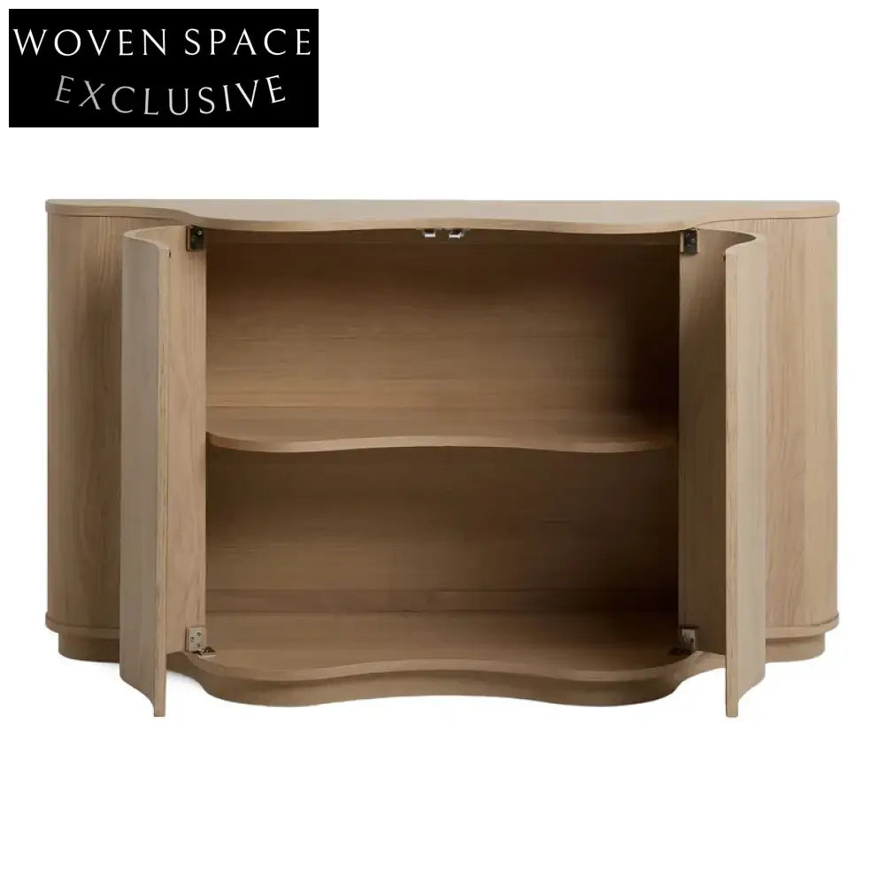 Modern Extendable Solid Wood Console Cabinet with Drawer Sideboard
