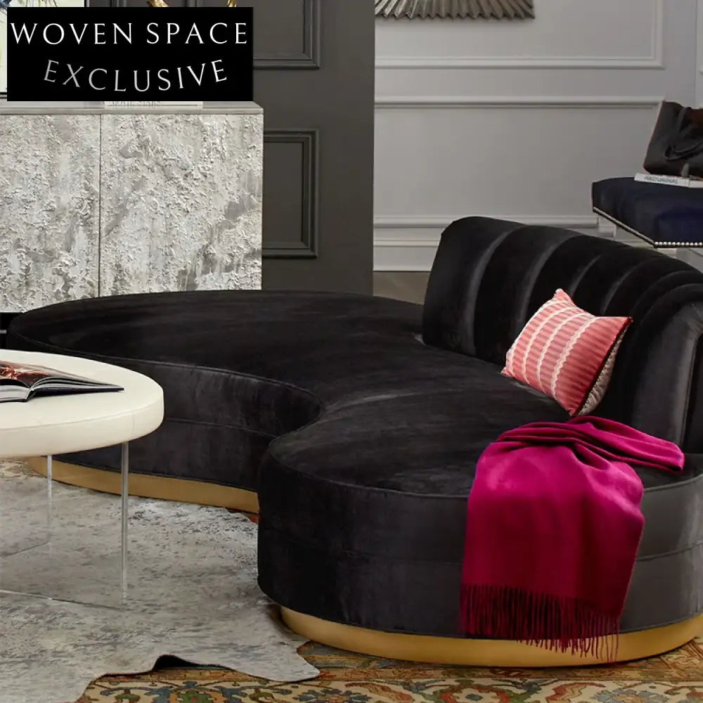 Modern Fabric Chaise Lounge Sofa for Living Room, Comfortable Wood Frame Seating