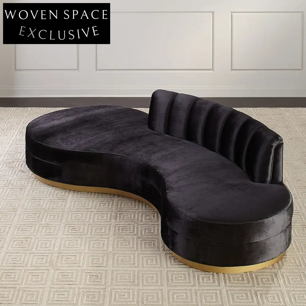 Modern Fabric Chaise Lounge Sofa for Living Room, Comfortable Wood Frame Seating