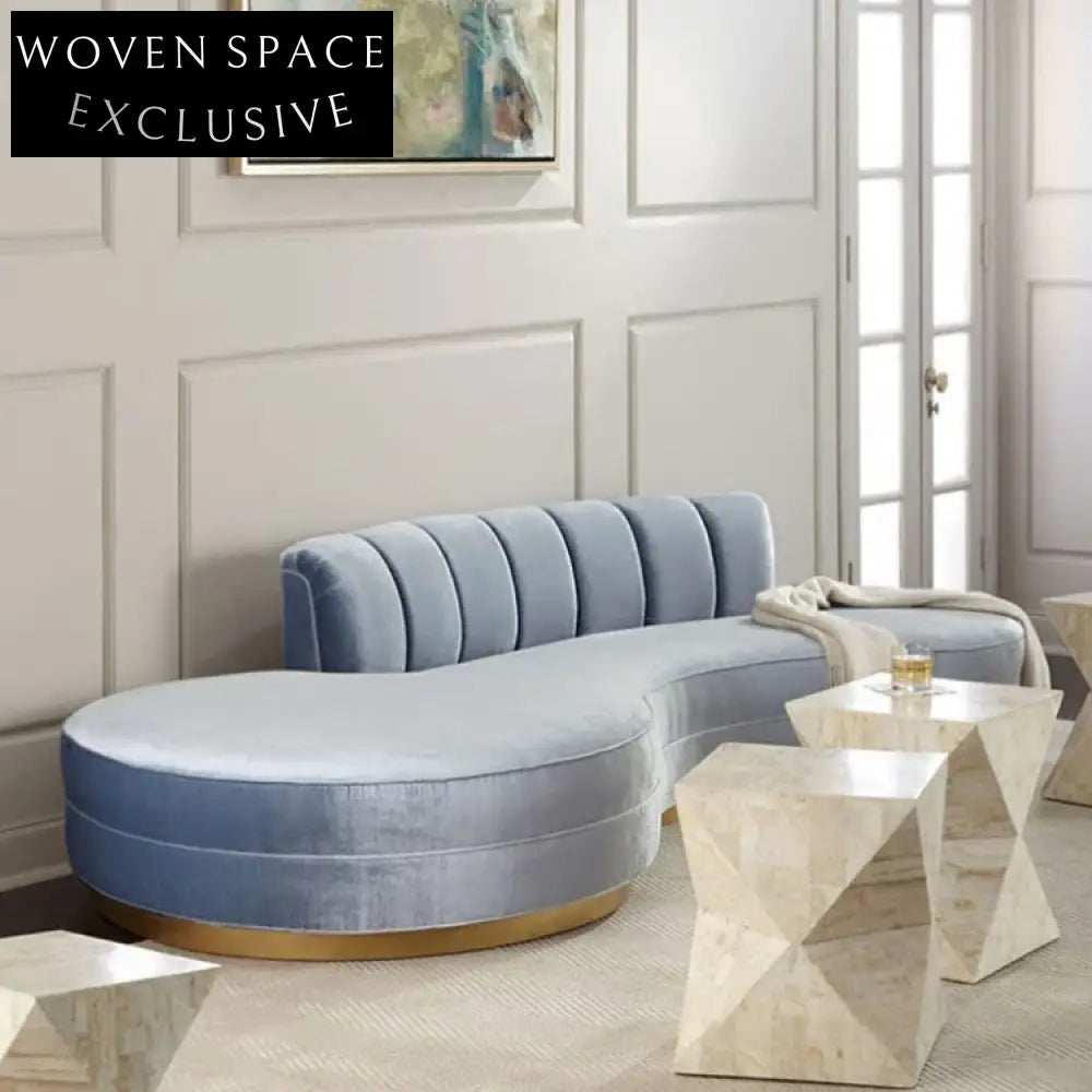 Modern Fabric Chaise Lounge Sofa for Living Room, Comfortable Wood Frame Seating