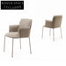 Modern Fabric Dining Chair Steel Base Comfortable Backrest Upholstered Chair