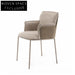 Modern Fabric Dining Chair Steel Base Comfortable Backrest Upholstered Chair