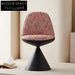 Modern Fabric Dining Chair with Revolving Seat, Elegant Cone Base Chair