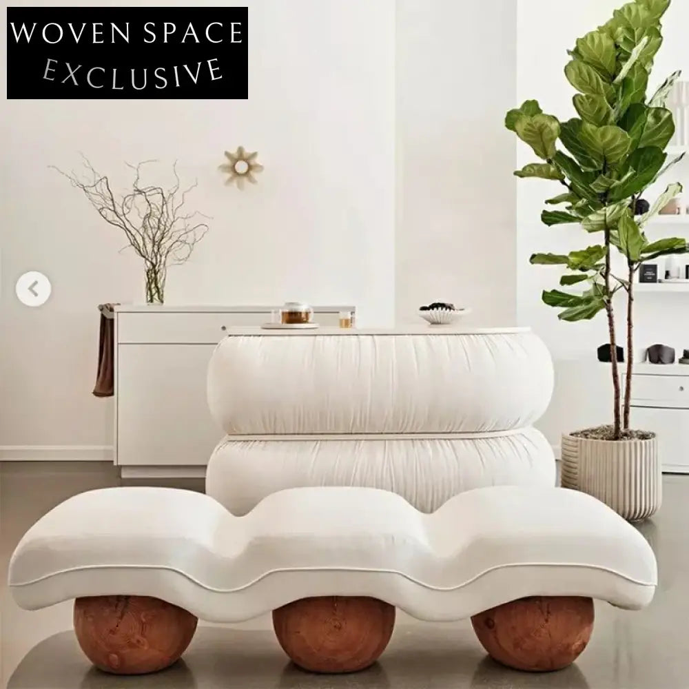 Modern Fabric Long Ottoman Bedroom Sofa Stool, Luxury Bed End Bench Seating