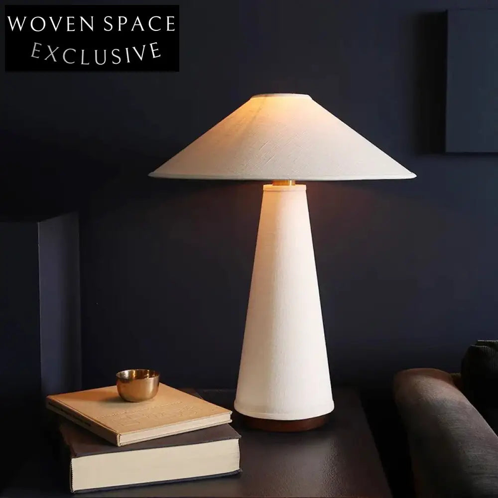 Modern Fabric Mushroom Table Lamp, Elegant Decorative Bedside Accent Lighting