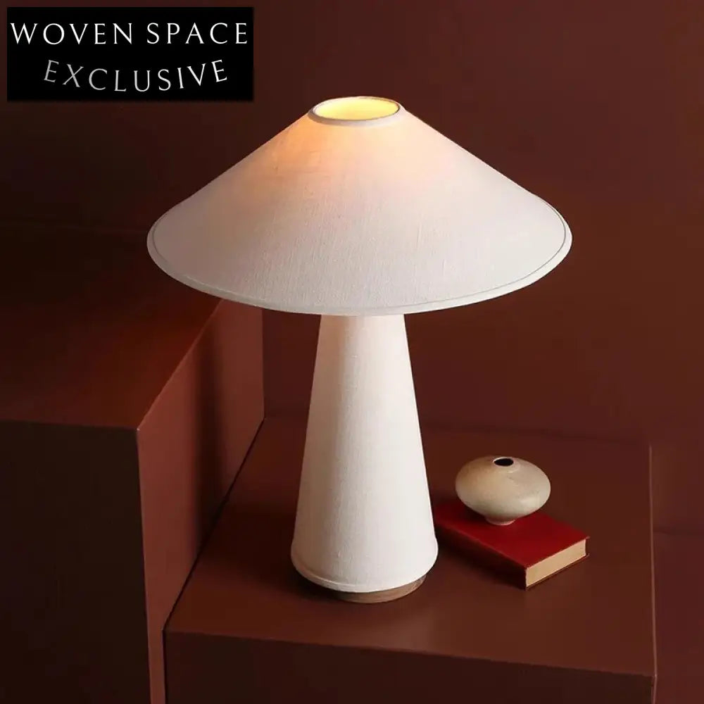 Modern Fabric Mushroom Table Lamp, Elegant Decorative Bedside Accent Lighting