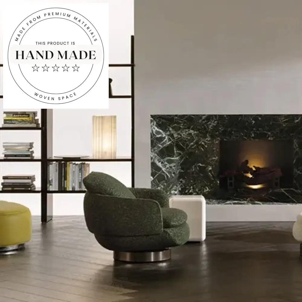 Modern Fabric Reclining Leisure Chair with Swivel Base and Adjustable Features