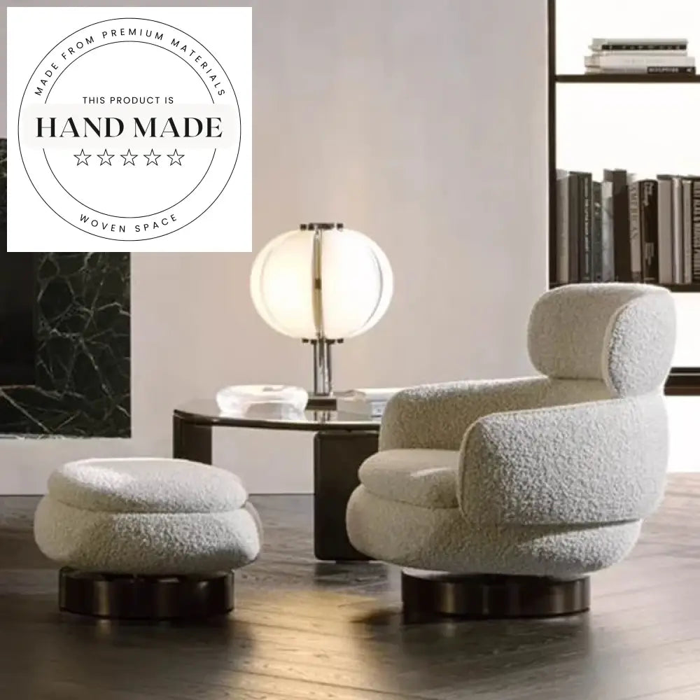 Modern Fabric Reclining Leisure Chair with Swivel Base and Adjustable Features