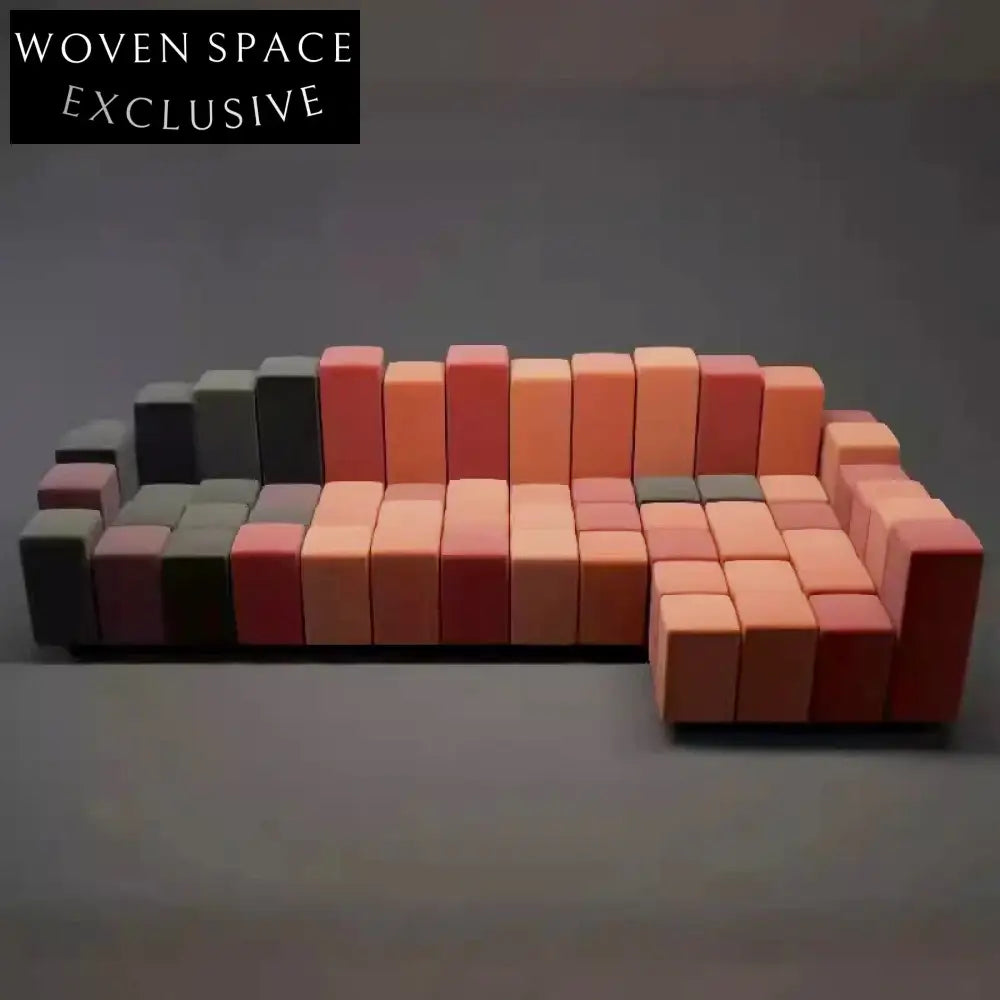 Modern Fabric Sectional Recliner with Wooden Frame for Office Living Couch