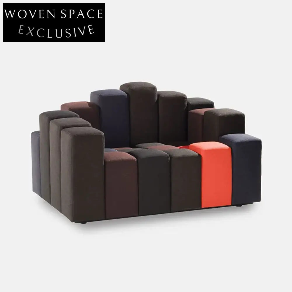 Modern Fabric Sectional Recliner with Wooden Frame for Office Living Couch