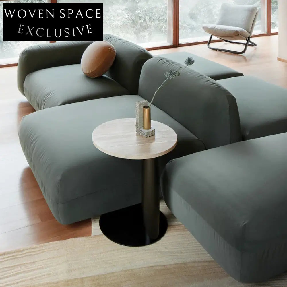 Modern Fabric Sectional Sofa Set with Wood Legs for Living Space