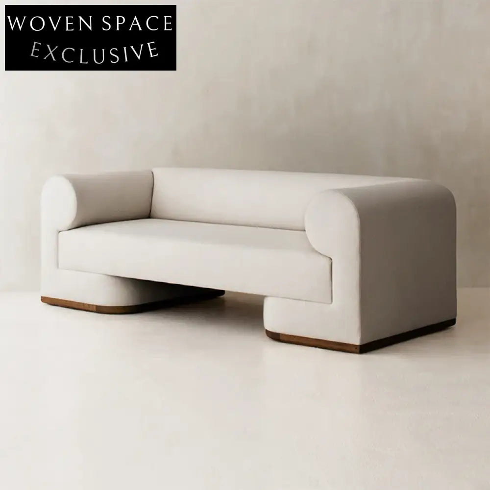 Modern Fabric Solid Wood Sofa for Living Room, Comfortable Contemporary Three-Seater Couch