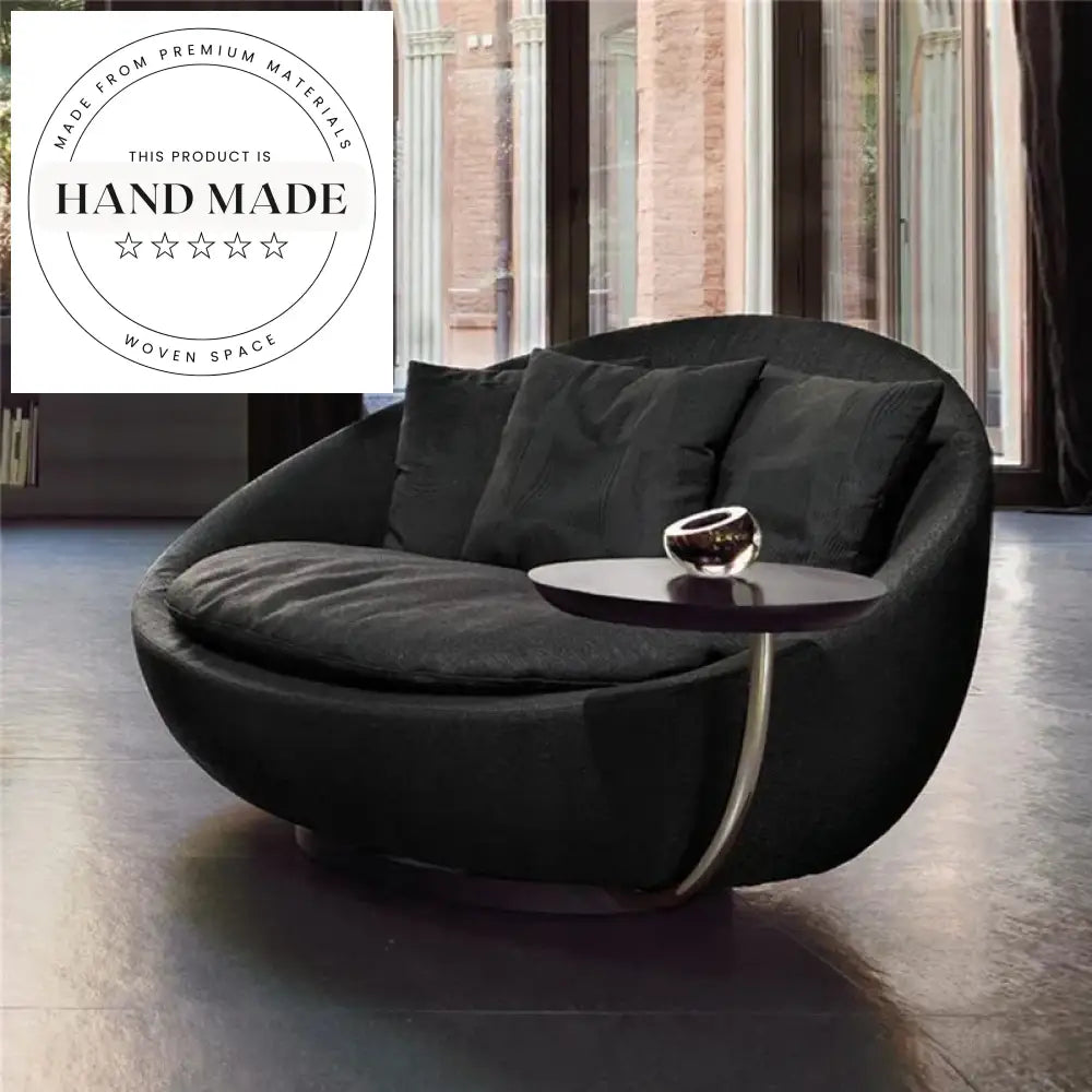 Modern Fabric Swivel Leisure Accent Chair with Removable Tray