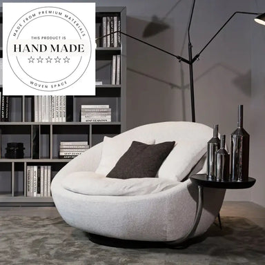 Modern Fabric Swivel Leisure Accent Chair with Removable Tray