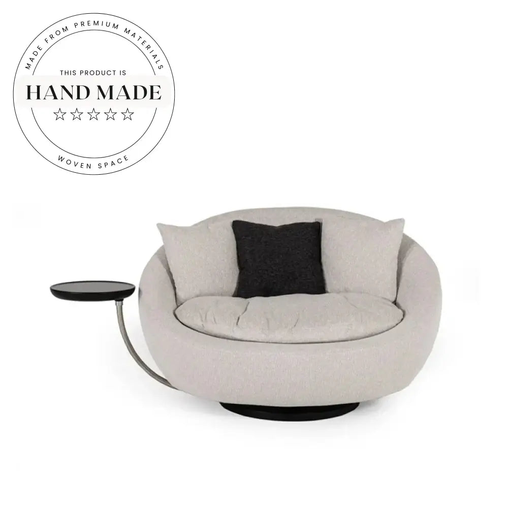 Modern Fabric Swivel Leisure Accent Chair with Removable Tray