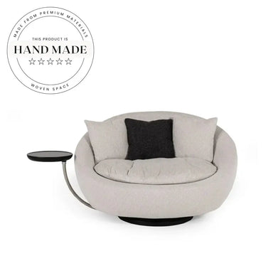 Modern Fabric Swivel Leisure Accent Chair with Removable Tray