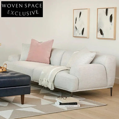 Modern Fabric Upholstered 3-Seat Sectional Sofa Couch for Living Room