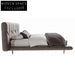 Modern Fabric Upholstered Bed, Sleek Metal Legs, King & Queen Sizes