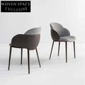 Modern Fabric Upholstered Dining Chair with Metal Legs, Creative Backrest