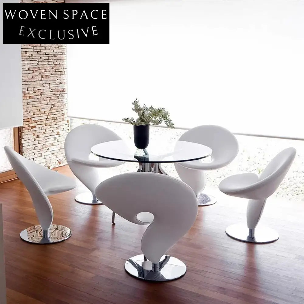 Modern Fabric Upholstered Fiberglass Frame Leisure Restaurant Dining Chair