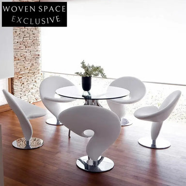 Modern Fabric Upholstered Fiberglass Frame Leisure Restaurant Dining Chair