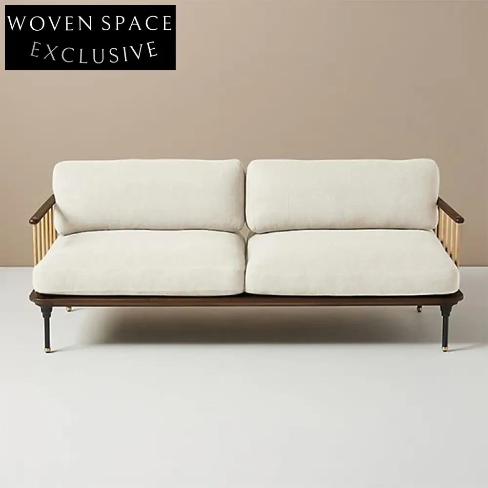 Modern Fabric Upholstered Leisure Chair with Wooden Armrests