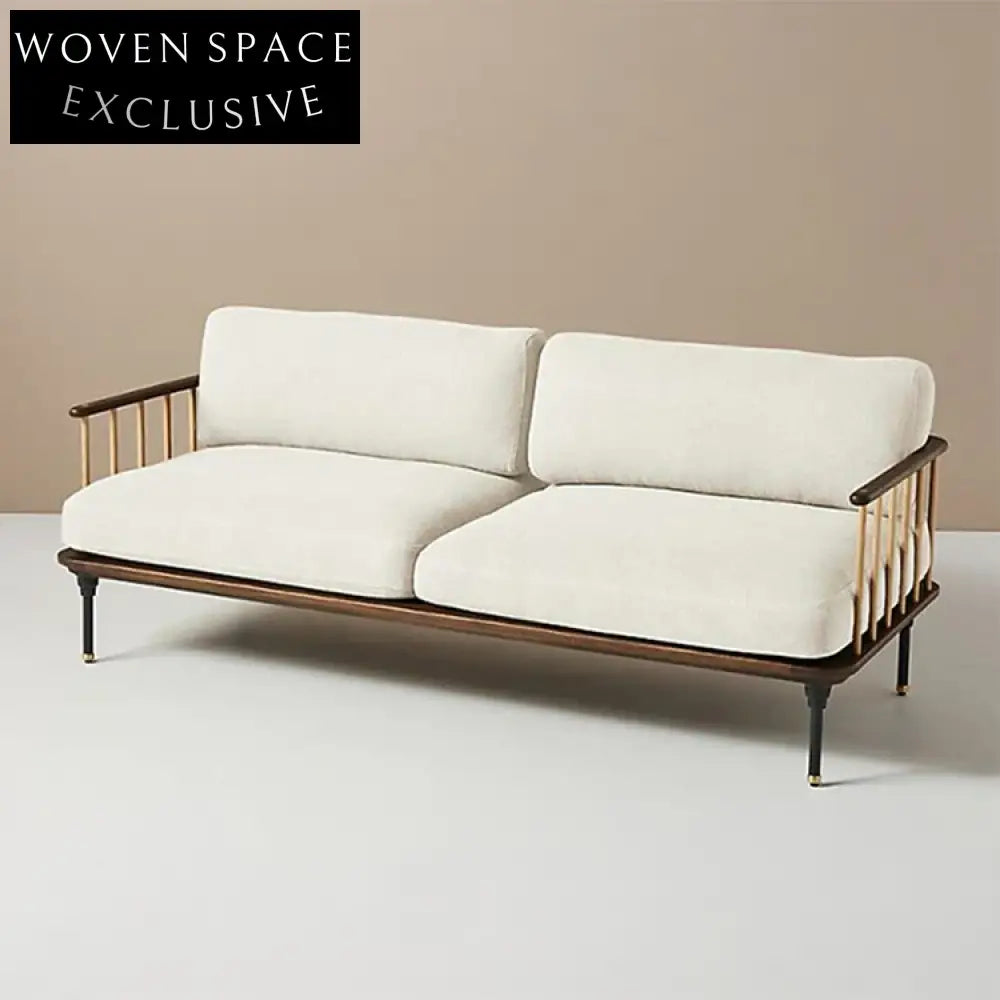 Modern Fabric Upholstered Leisure Chair with Wooden Armrests