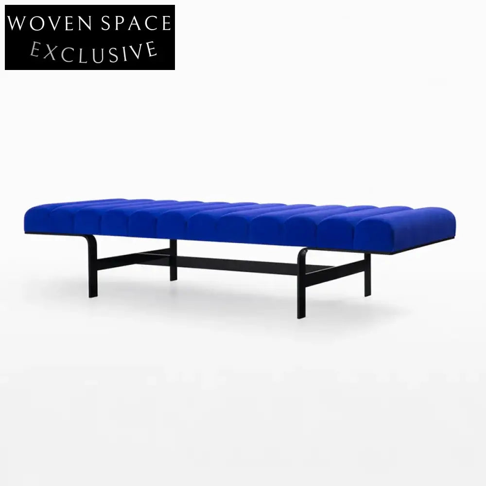 Modern Fabric Upholstered Ottoman Bench with Metal Legs for Living Rooms