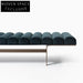 Modern Fabric Upholstered Ottoman Bench with Metal Legs for Living Rooms