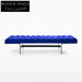 Modern Fabric Upholstered Ottoman Bench with Metal Legs for Living Rooms