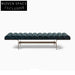 Modern Fabric Upholstered Ottoman Bench with Metal Legs for Living Rooms