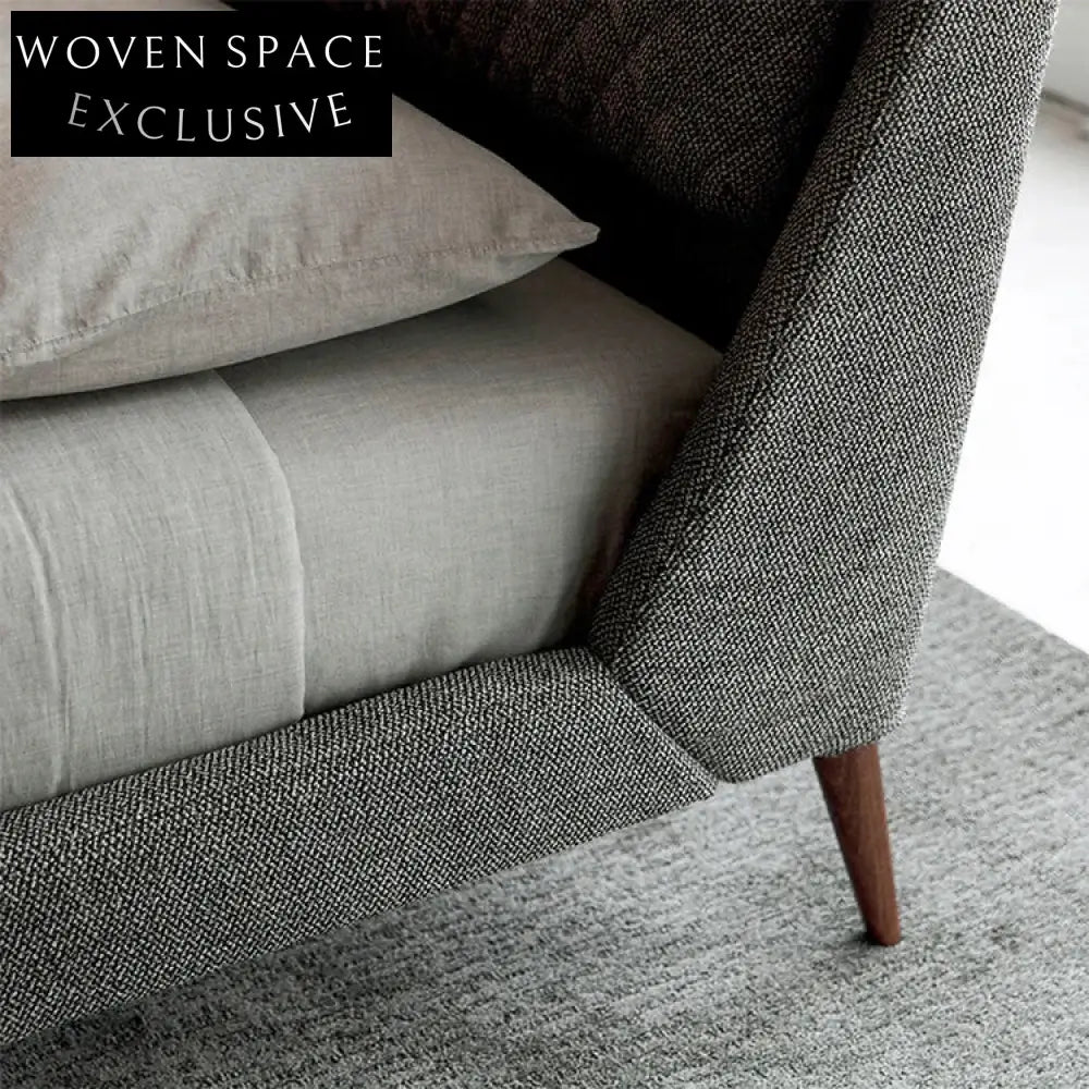 Modern Fabric Upholstered Platform Bed with Wood Legs, Custom Color Bed