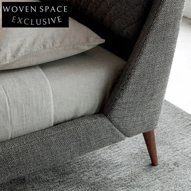 Modern Fabric Upholstered Platform Bed with Wood Legs, Custom Color Bed