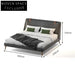 Modern Fabric Upholstered Platform Bed with Wood Legs, Custom Color Bed