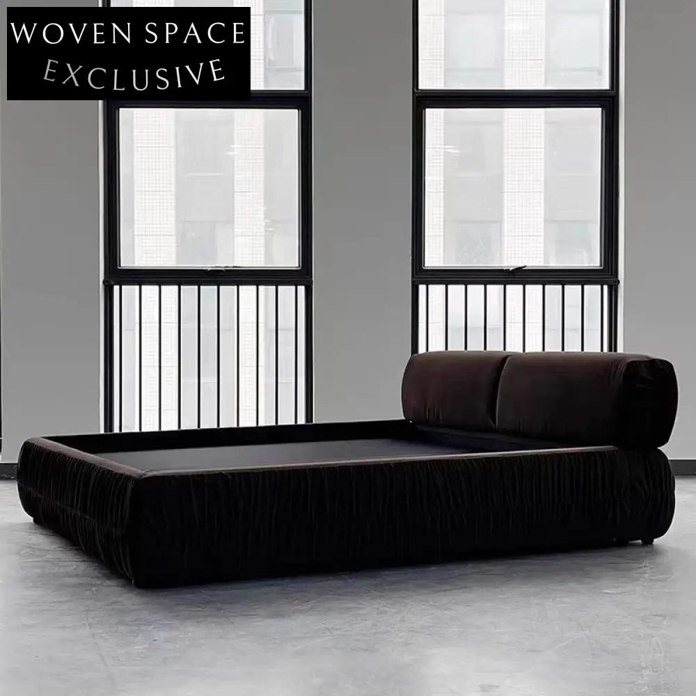 Modern Fabric Upholstered Queen King Size Wooden Frame Platform Bed