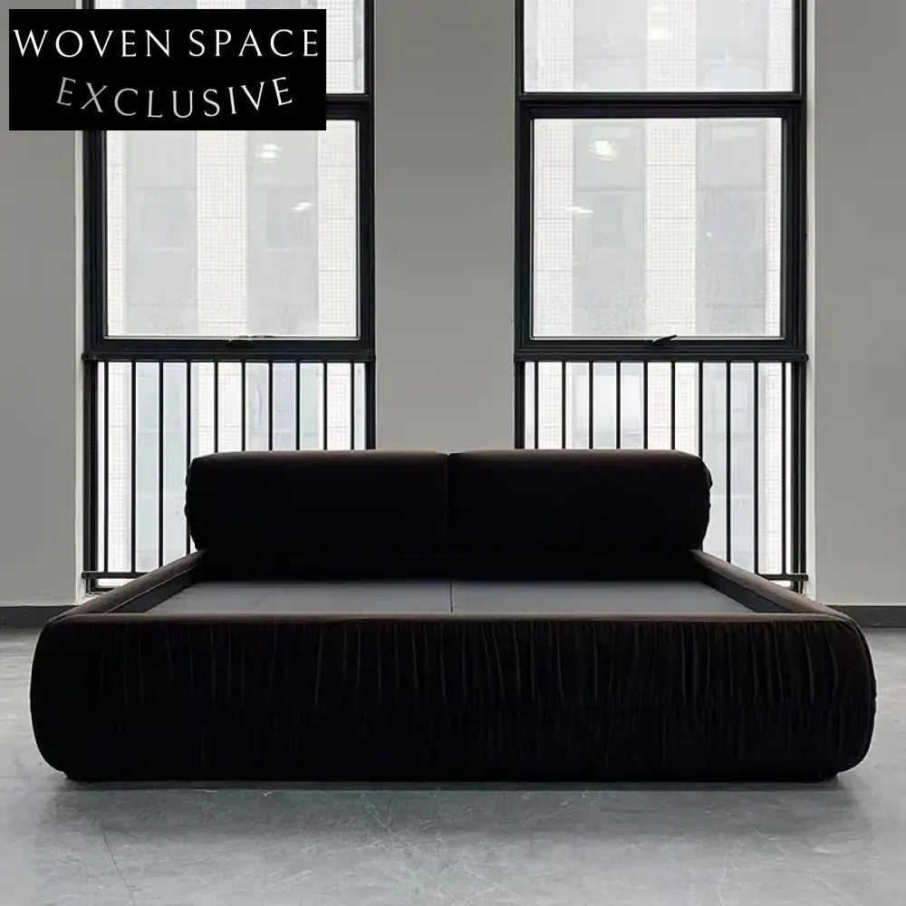 Modern Fabric Upholstered Queen King Size Wooden Frame Platform Bed