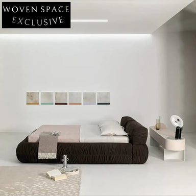 Modern Fabric Upholstered Queen King Size Wooden Frame Platform Bed