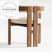 Modern Fabric Upholstered Solid Wood Armrest Dining Chair