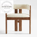 Modern Fabric Upholstered Solid Wood Armrest Dining Chair