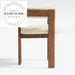 Modern Fabric Upholstered Solid Wood Armrest Dining Chair
