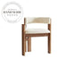 Modern Fabric Upholstered Solid Wood Armrest Dining Chair