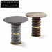 Modern Family Light Luxury Marble Round Metal Suede Side Coffee Table