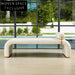 Modern Faux Leather Upholstered Entryway Bench Long Metal Leg Seating