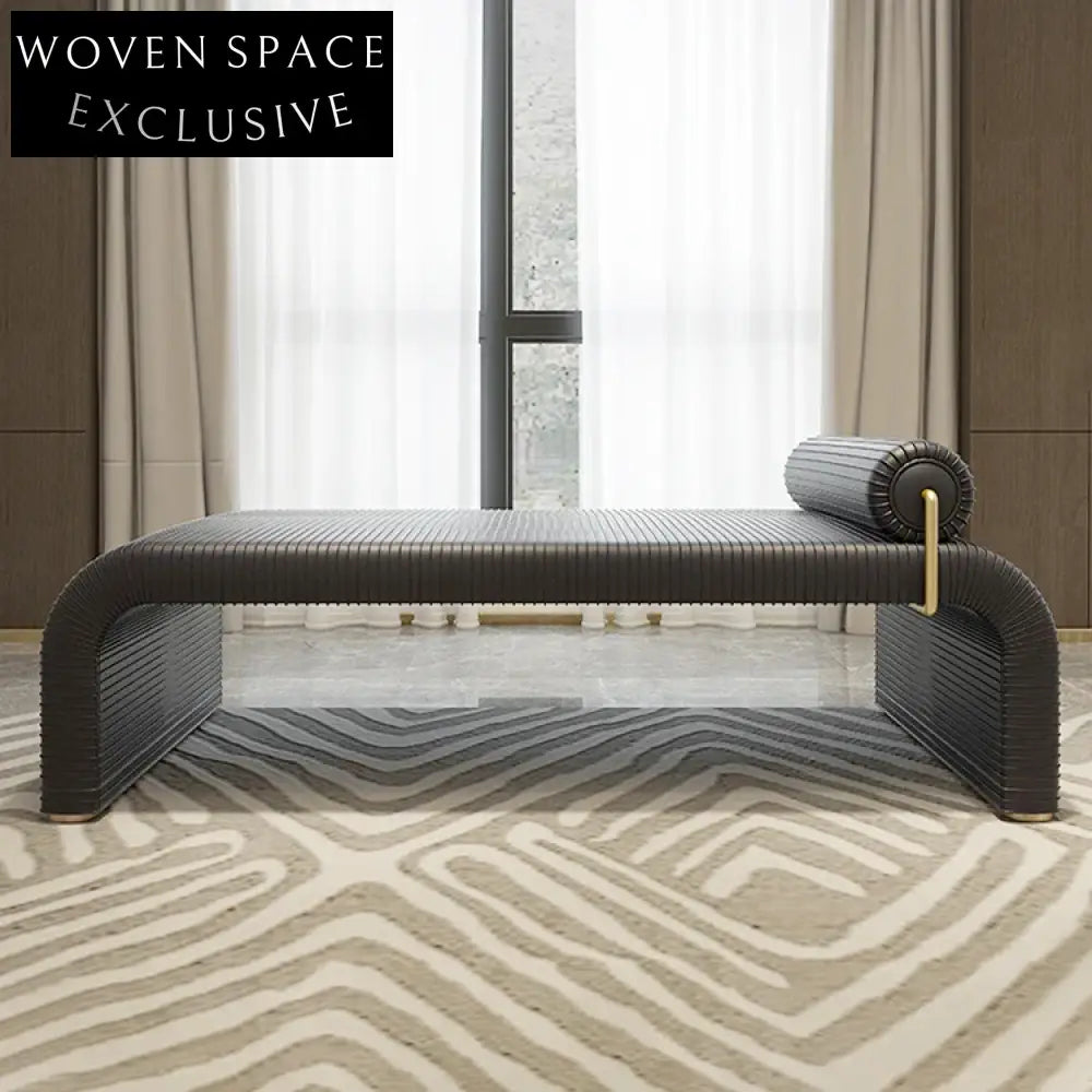 Modern Faux Leather Upholstered Entryway Bench Long Metal Leg Seating