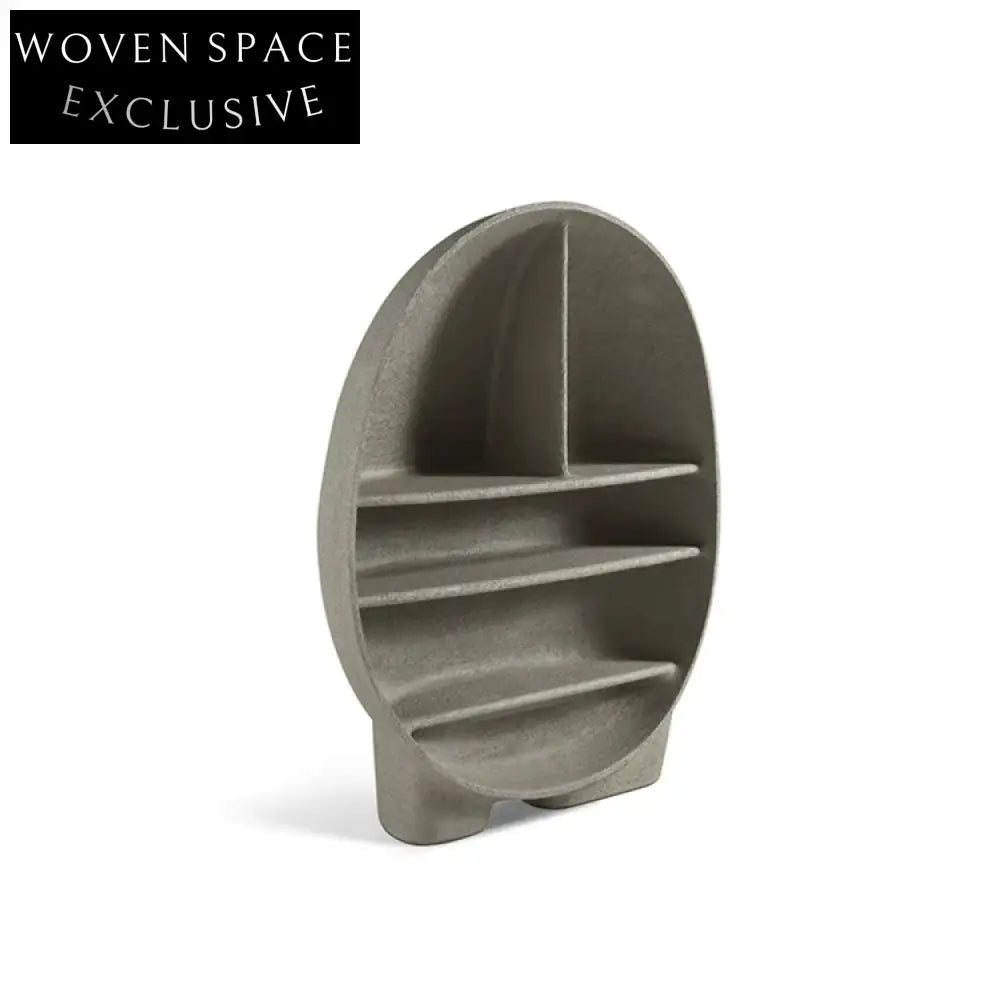 Modern Fiberglass Egg Shaped Living Room Wall Bookcase 3-Layer Display Shelf